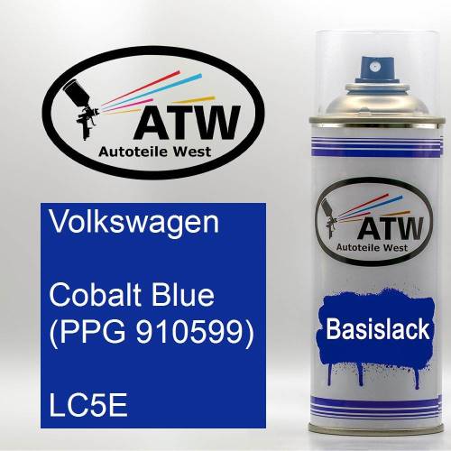 Volkswagen, Cobalt Blue (PPG 910599), LC5E: 400ml Sprühdose, von ATW Autoteile West.